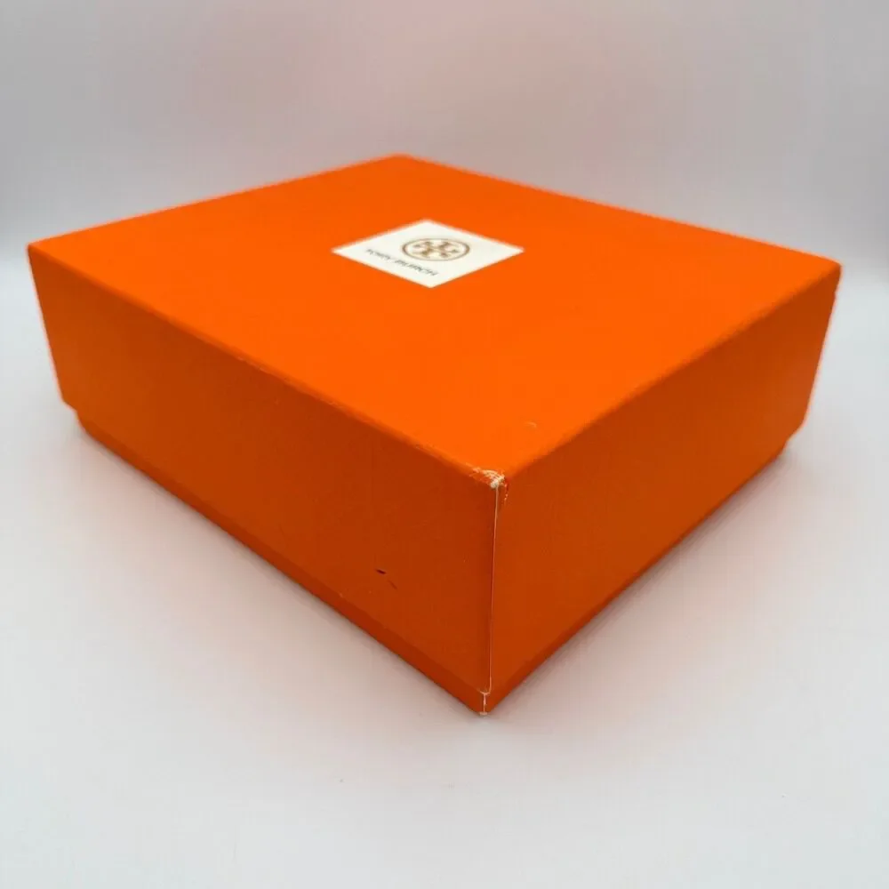 Tory Burch Orange Gift Box Storage Keepsake Packaging Empty 9 3/8 x 8 x 3 3/8